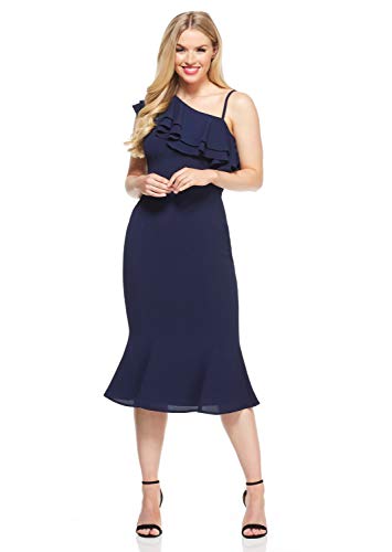 london times one shoulder dress London Times Ruched One Shoulder Asymmetrical Dress
